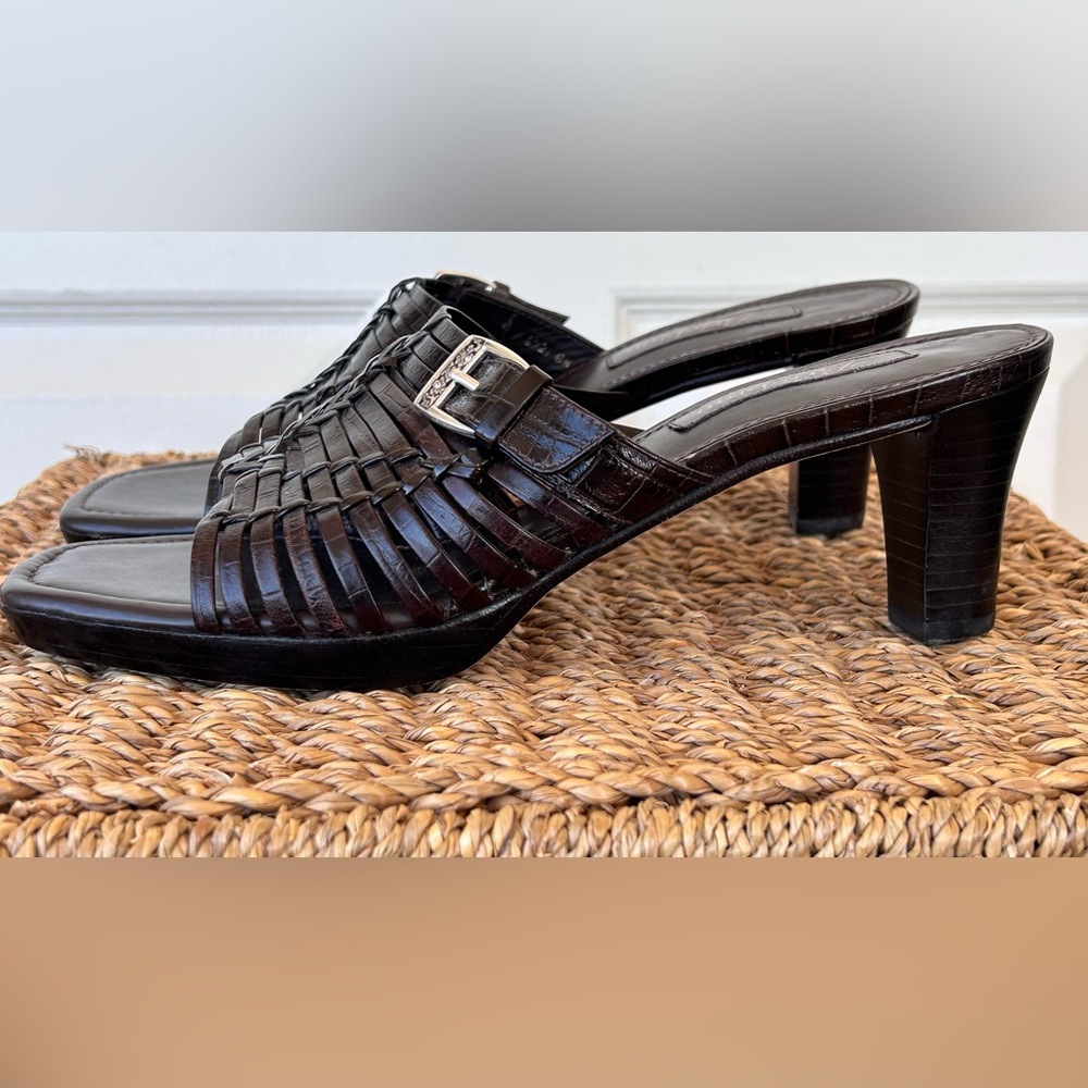 Brighton Brand Women’s Woven Leather Mules Size 8N